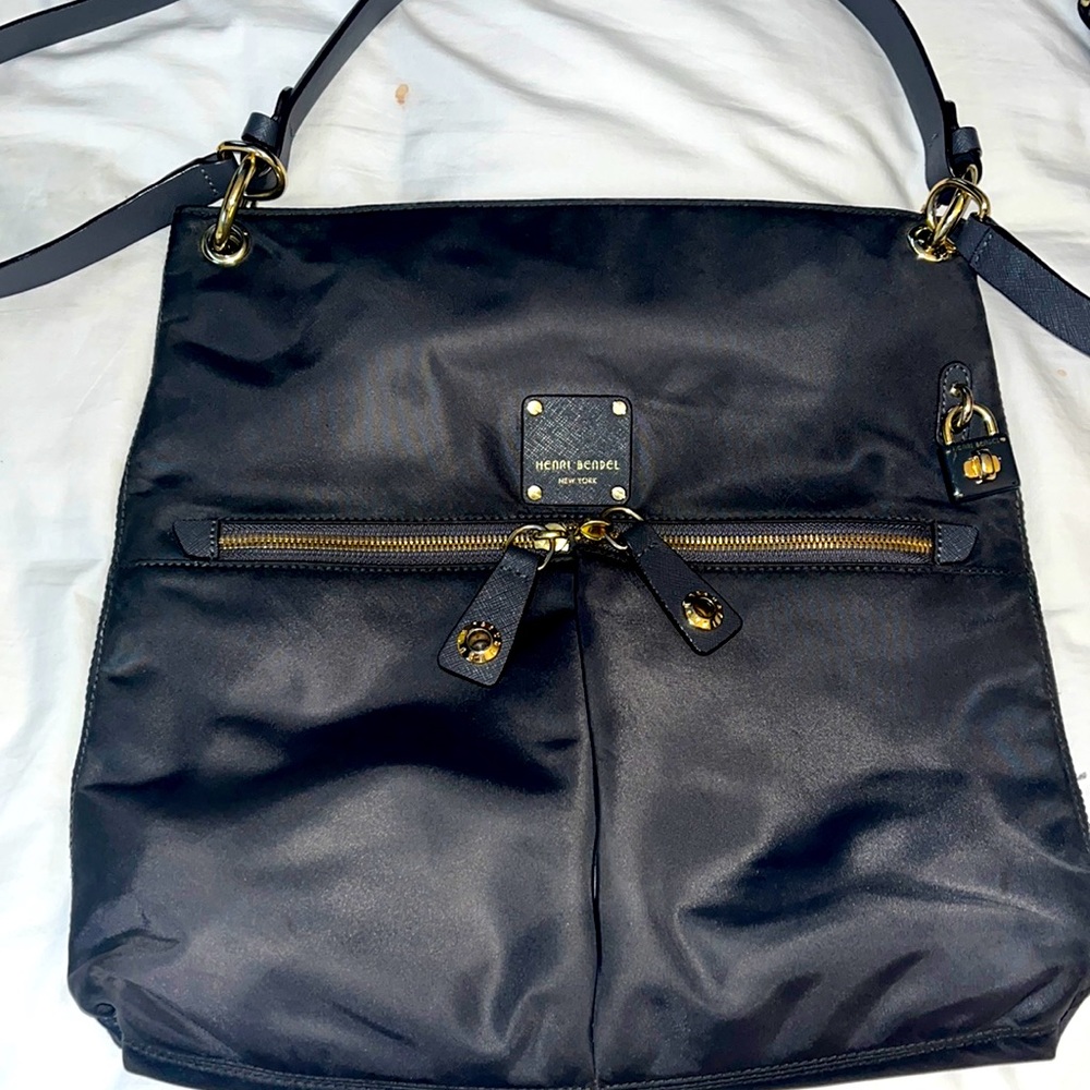 HENRI BENDEL Jetsetter Messenger Crossbody Shoulder Bag charcoal